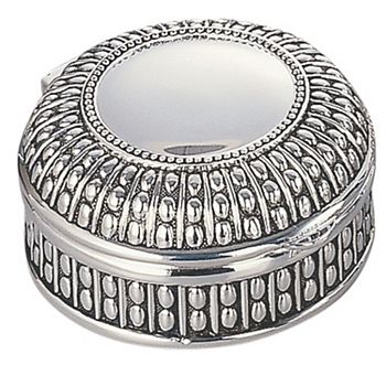 3" Silverplated Round Antique-style Box With Beaded Detail Creative Gifts International