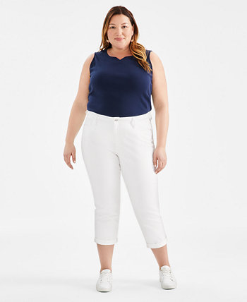 Plus Size Mid-Rise Girlfriend Jeans, Created for Macy's Style & Co