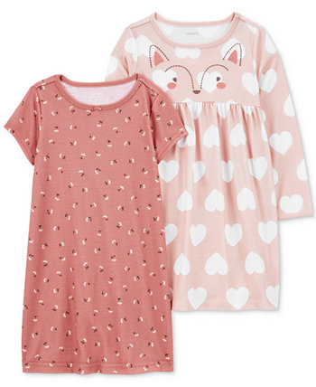 Детские пижамы для девочек с принтом, комплект из 2 шт., Carter's Carter's