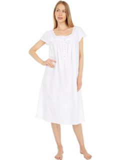 Короткое платье с короткими рукавами из хлопка в полоску добби с короткими рукавами Eileen West