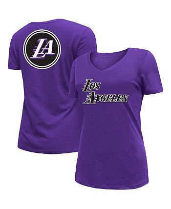 Women's Purple Los Angeles Lakers 2022/23 City Edition V-Neck T-shirt New Era