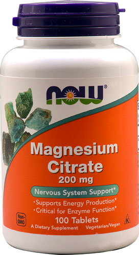 Магний Цитрат - 200 мг - 100 таблеток - NOW Foods NOW Foods