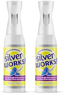 Shoe Deodorizer Spray (Спрей) For Smelly Shoes - Shoe Odor Elimination Spray - Shoe Odor Spray - Boot, Sneaker, Shoe Smell Eliminator - Stinky Shoes Odor Eliminator, Shoe Freshener Spray -16.9oz SilverWorks!