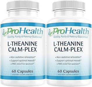 L-Theanine Calm-Plex с GABA и 5-HTP (100 мг, 60 капсул) - Формула для расслабления и повышения концентрации внимания ProHealth