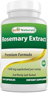 Best Naturals Rosemary Extract 1500 mg Equivalent Per Serving- 120 Capsules Best Naturals