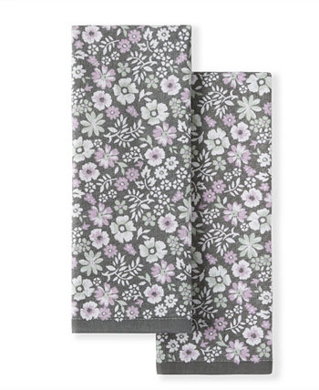Набор кухонных полотенец двойного назначения с цветочным рисунком, 2 шт., 16 x 28 дюймов Martha Stewart