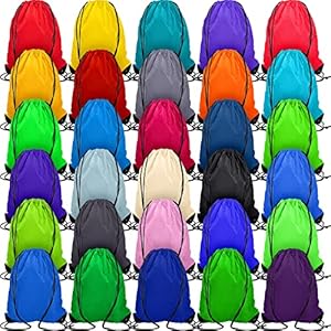 Shappy 60 Pieces Sport Drawstring Backpack Bags Bulk Nylon Drawstring Bags Gym Cinch Bags for Sport Yoga Outdoor Traveling(20 Mixed Colors) Shappy