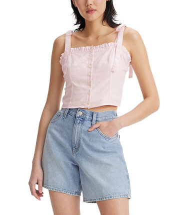 Luciana Cotton Tie-Shoulder Smocked-Back Top Levi's®