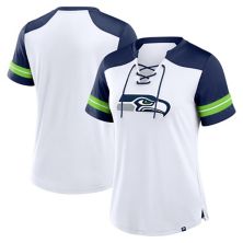 Женская Футболка Fanatics White Label Seattle Seahawks Foiled Primary Lace-Up Fanatics Brands - White Label