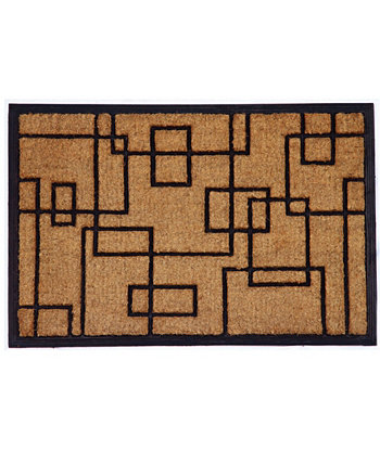 Квадратный коврик Social Square из кокосового волокна/резины размером 24 x 36 дюймов Home & More