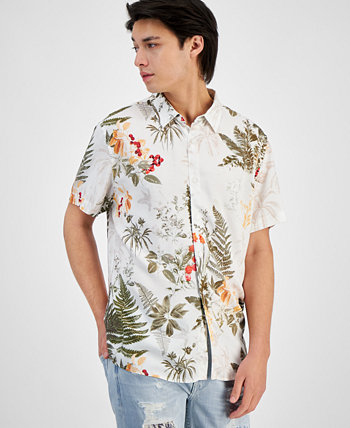 Мужская рубашка с рисунком ботанического сада GUESS