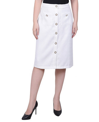 Женская узкая твидовая юбка двойной вязки с карманами NY Collection