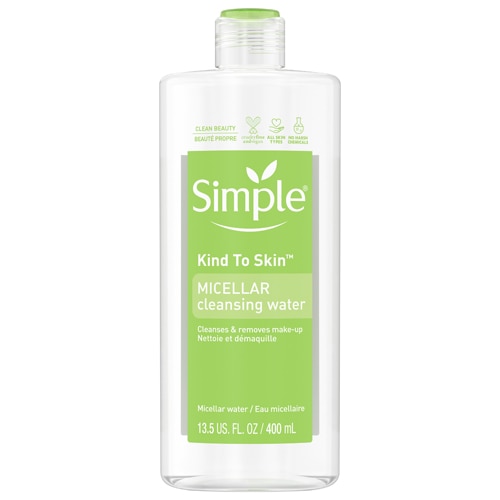 Простая мицеллярная очищающая вода и средство для снятия макияжа для всех типов кожи -- 13,5 унции Simple