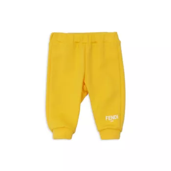 Хлопковые спортивные штаны с логотипом для маленьких мальчиков FENDI