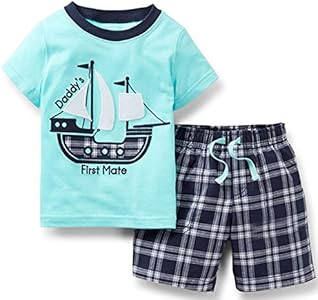 Bumeex Toddler Boys Cotton Clothing Sets Short Sleeve Tee and Shorts Bumeex