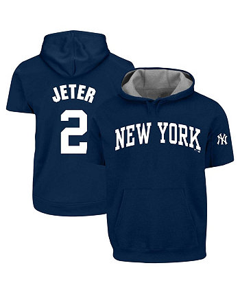 Мужская темно-синяя флисовая толстовка с короткими рукавами Derek Jeter New York Yankees Big and Tall Profile
