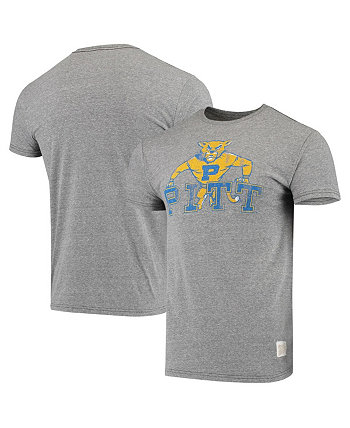 Мужская серая меланжевая футболка Pitt Panthers Team Vintage-Like Tri-Blend Original Retro Brand