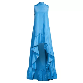 Вечернее платье из тафты с оборками и высоким вырезом ONE33 SOCIAL