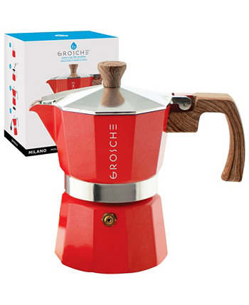 Кофеварка Milano Stovetop Espresso Maker Moka Pot 3 Espresso Cup Size 5 oz Grosche
