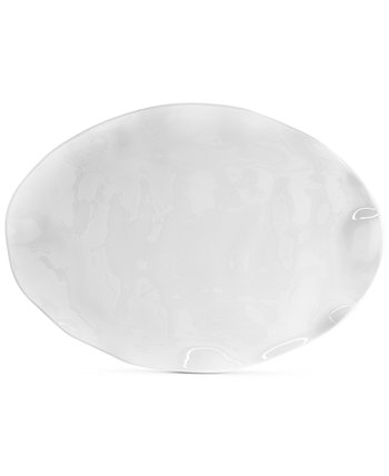 Меламиновая тарелка с оборками, маленькая овальная, 14 дюймов x 10 дюймов Q Squared