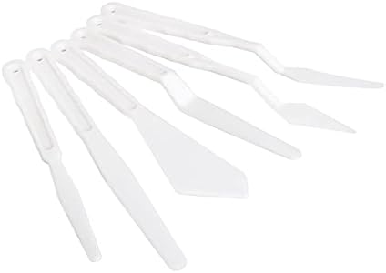 Daycount 6Pcs Plastic Spatula Palette Knife Painting Mixing Scraper Set Spatula Knives for Artist Oil Painting Tools Painting DEVILMAYCARE