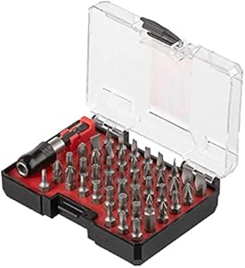 INTERTOOL Screwdriver Bit Set, 45-Piece, Metric & SAE, High Strength Chrome Vanadium Steel, Magnetic Extension Bit Holder, Tough Case VT08-3373 INTERTOOL