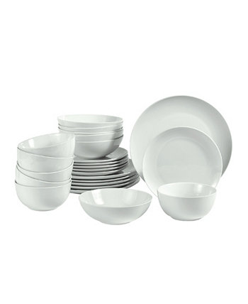 Набор столовой посуды Simply White Coupe из 24 предметов, сервиз на 6 человек Over&back