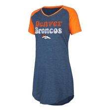 Women's Concepts Sport Navy/Orange Denver Broncos Raglan V-Neck Nightshirt Unbranded