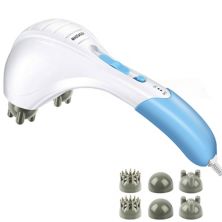 Blue, Handheld Full Body Percussion Massager With Dual Vibrating Heads Eggracks By Global Phoenix