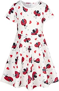 ALISISTER Little Girls Dress Short Sleeve Toddler Summer Sundress 2-9T Alisister