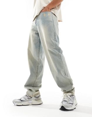DTT rigid baggy fit jeans in light blue vintage tint Don't Think Twice