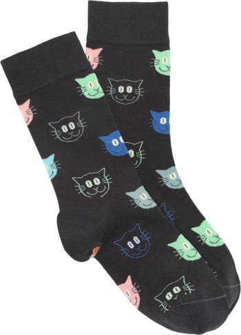 Cat Knit Crew Socks Happy Socks