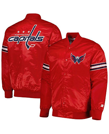 Красная мужская атласная университетская куртка Washington Capitals Pick and Roll с полной застежкой Starter