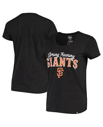 Женская черная футболка San Francisco Giants Spring Training с выцветшим текстом и круглым вырезом '47 Brand
