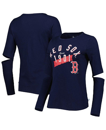 Женская темно-синяя футболка с длинным рукавом Boston Red Sox Formation Touch