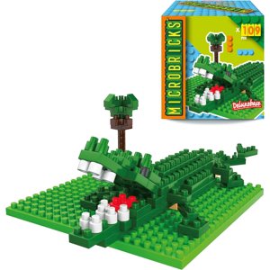 Microbricks Alligator from Deluxebase. Safari Themed 3D Mini Blocks Building Toys, Easy to Use Mini Bricks Crocodile Puzzle. Great Animal Toys, Educational Toys and Kids Party Favors. Deluxebase