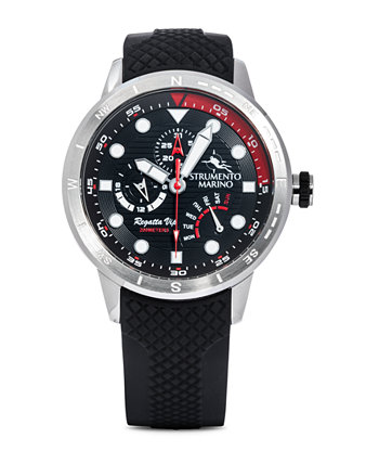Мужская регата VIP Day ретроградный черный силиконовые часы производительности 46мм Strumento Marino