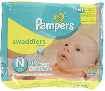 Pampers Swaddlers Diapers, Newborn (Up to 10 lbs.), 20 Count Pampers