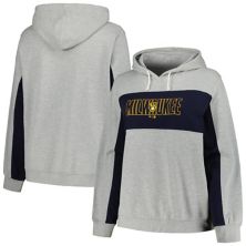 Women's Profile Heather Gray Milwaukee Brewers Plus Size Pullover Jersey Hoodie Profile