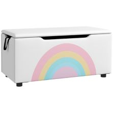 Toy Box Chest For Nursery Room Playroom Bedroom, For Boys And Girls - White Qaba