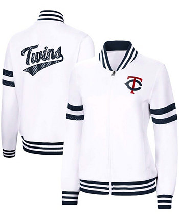 Женская белая спортивная куртка Minnesota Twins Pre-Game с молнией во всю длину G-III