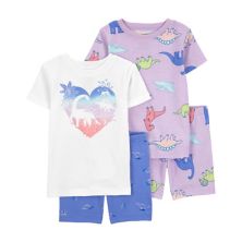 Детский Пижамный комплект Carter's для девочек Динозаврики на 4 предмета Carter's