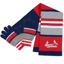 Женская одежда от Erin Andrews Комплект из перчаток и шарфа в полоску St. Louis Cardinals Unbranded