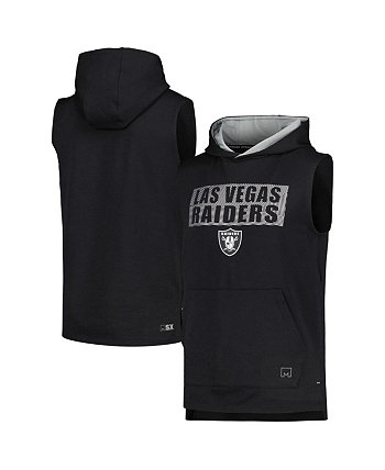 Men's Black Las Vegas Raiders Marathon Sleeveless Pullover Hoodie MSX by Michael Strahan