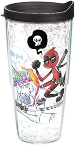 Tervis Marvel Deadpool Let's Do This Made in USA Double Walled Insulated Tumbler Travel Cup Keeps Drinks Cold & Hot, 16oz, Classic Tervis