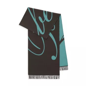 Шерстяно-шелковый шарф с надписью Burberry