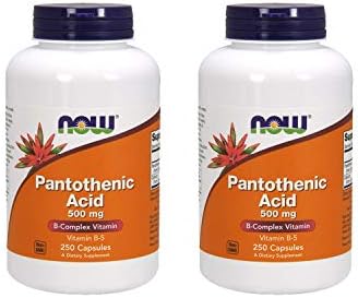 Now Foods Pantothenic Acid 500 mg, 250 Capsule (2 Pack) NOW Foods