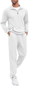 COOFANDY Men's Tracksuit 2 Piece Quarter Zip Sweatsuit Sets Casual Athletic Running Jogging Suits Coofandy