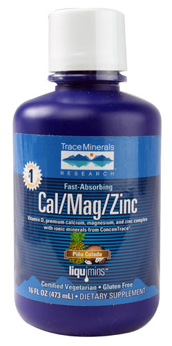 Liquid (Жидкость) Cal-Mag-Zinc Piña Colada -- 16 fl oz (Жидкие унции) Trace Minerals ®