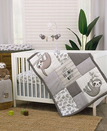 Комплект постельного белья для детской кроватки из 3 предметов Sloth Let's Hang Out NoJo